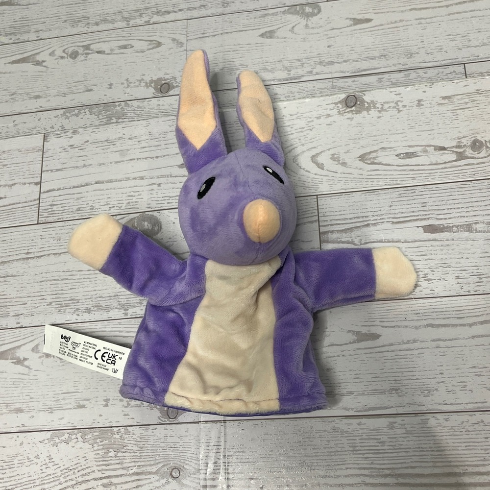 Bluey Bob Bilby Hand Puppet Purple Plush Moose Toys 9.5 Inch Character Toy